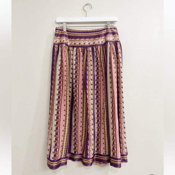 Tory Burch Silk Burnt Pleated Skirt - Picture 7 of 10